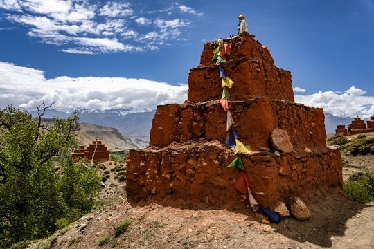 Historic Tibetan Buddhist holy site Ghar Gumba Monastery in the Himalayas