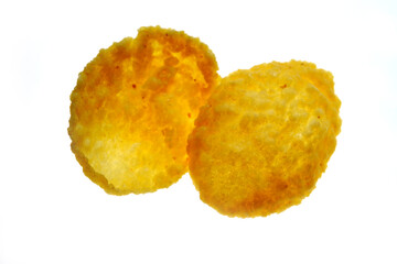 Macro texture of toasted corn flakes 