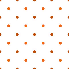 Seamless patterns with polka dots in orange color.