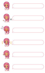 Clip art of a girl and speech bubble set	