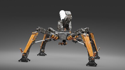 Automatic turret robot.3D artwork.3D rendering.3D illustration  © ART3DStudio