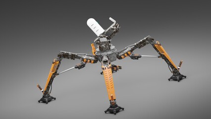 Automatic turret robot.3D artwork.3D rendering.3D illustration  © ART3DStudio