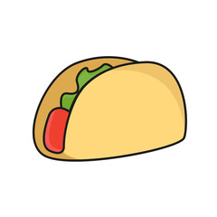 taco healthy food cartoon illustration