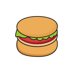 international burger party cartoon illustration