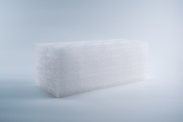 Shockproof material Polyethelene foam isolated on white background