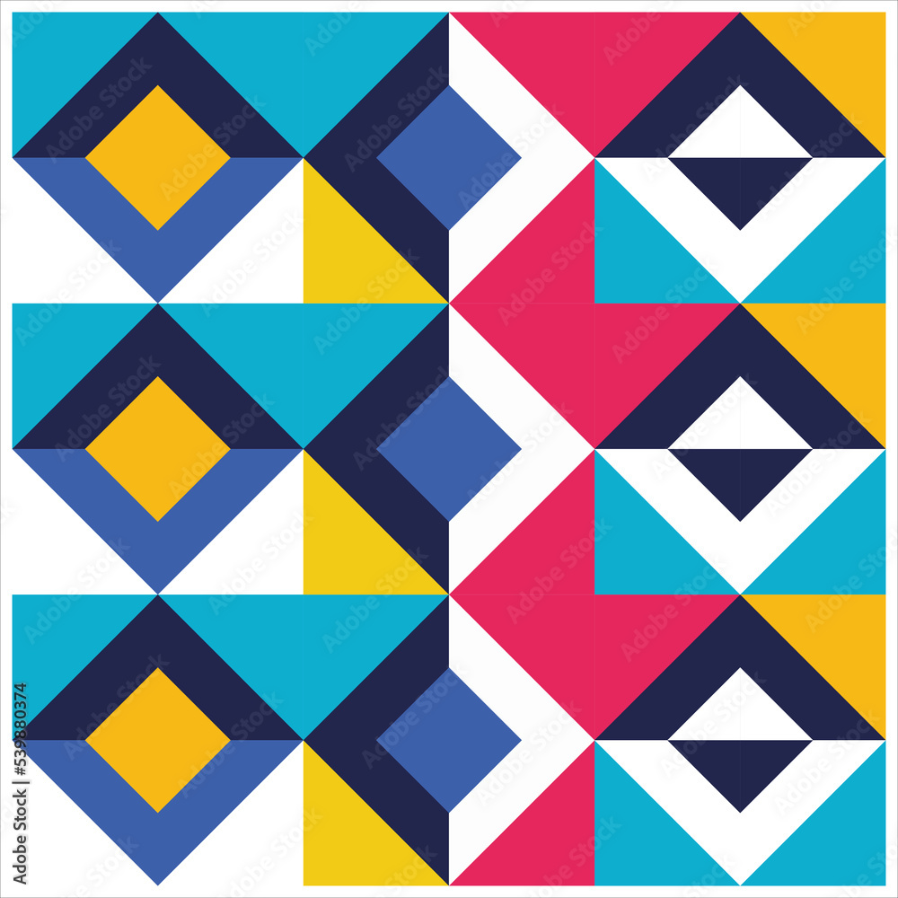 Poster geometric background with regularly repeating rhombus and triangle patterns. abstract wallpaper with