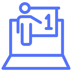 Obraz premium online teaching line icon