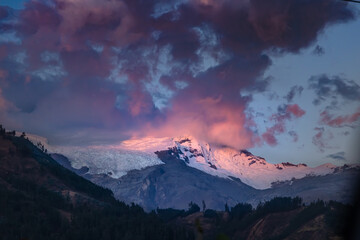sunset in the mountains