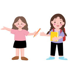 Fototapeta premium young kid student, boy and girl back to school