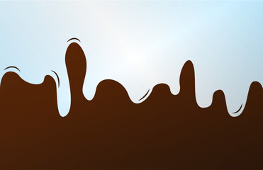 melted chocolate dripping on white background. Melted Chocolate Syrup. flowing chocolate drops. Chocolate. Chocolate creamy melted drip wave. 