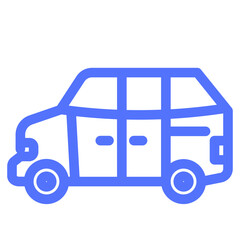 mini bus van bus transport travel line icon