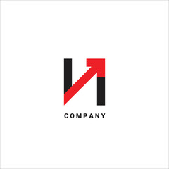 letter n logo with arrow monogram vector template design