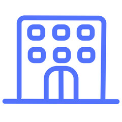 apartments building hotel line icon