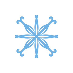 snowflakes of blue color on a transparent background