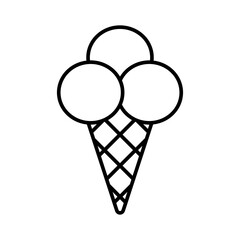 Ice cream outline icon. Linear style sign for mobile concept and web design. Logo ice cream illustration.  Single high quality symbol.