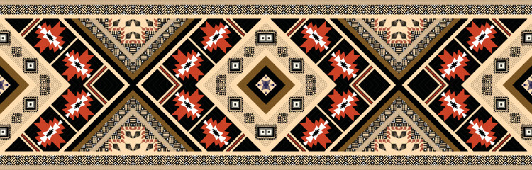 Colorful geometric ethnic pattern. Oriental, western, aztec, tribal traditional. seamless pattern. fabric, tile, background, carpet, wallpaper, clothing, sarong,wrapping, Batik, fabric,Vector pattern.
