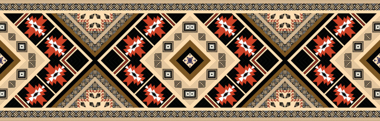 Colorful geometric ethnic pattern. Oriental, western, aztec, tribal traditional. seamless pattern. fabric, tile, background, carpet, wallpaper, clothing, sarong,wrapping, Batik, fabric,Vector pattern.