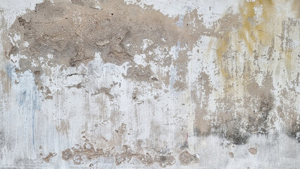 old grungy concrete wall use as background or texture. texture of mossy water stain on painted and cracked concrete wall great for your design.