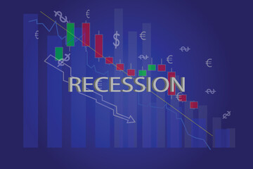 Global economic recession illustration image design