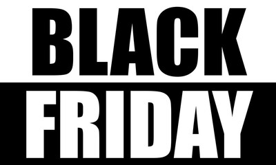 Black friday black and white typography, vector art illustration.