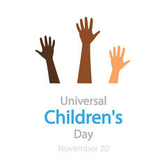 Universal childrens day hands, vector art illustration.