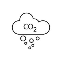 Co2 cloud icon design. co2 emissions line icon. carbon dioxide pollution. ecology and environment symbol. vector illustration