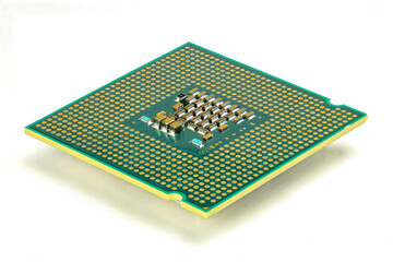 .CPU (Central Processing Unit) or Microchip Computer isolated on white background