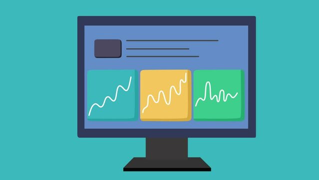 Graph and data in a computer monitor