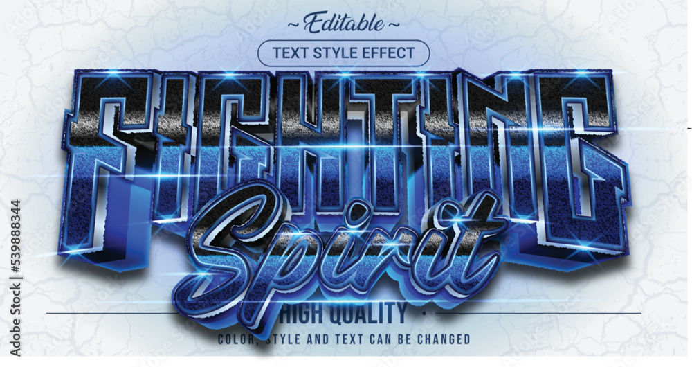 Poster Editable text style effect - Fighting Spirit text style theme.
