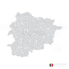 Fototapeta na wymiar Andorra grey map isolated on white background with abstract mesh line and point scales. Vector illustration eps 10 