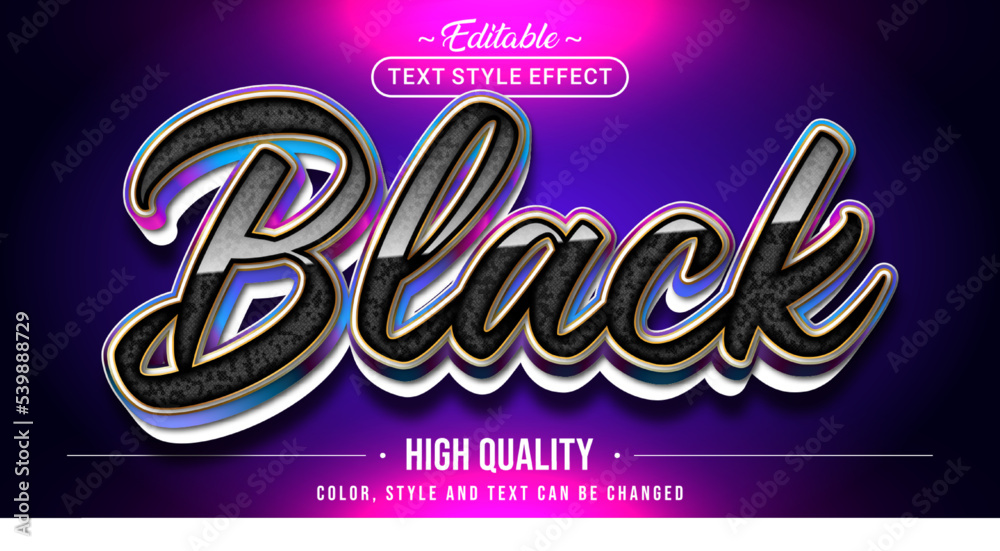 Poster Editable text style effect - Black text style theme.