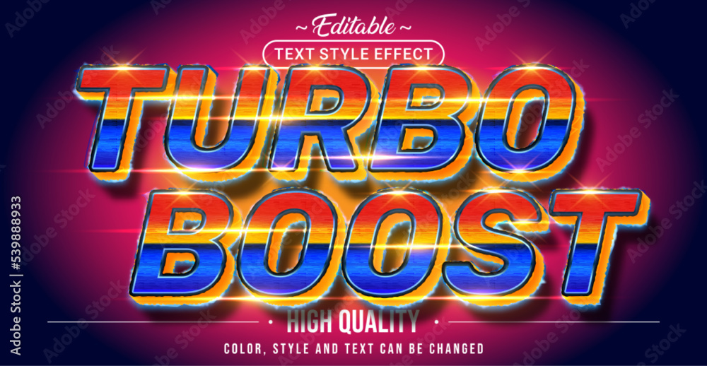 Poster Editable text style effect - Turbo Boost text style theme.