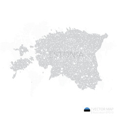 Estonia grey map isolated on white background with abstract mesh line and point scales. Vector illustration eps 10	