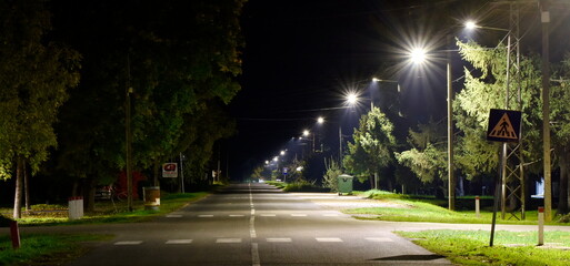 Main street road in my village,at night.