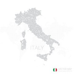 Fototapeta na wymiar Italy grey map isolated on white background with abstract mesh line and point scales. Vector illustration eps 10 