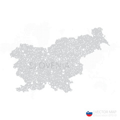 Slovenia grey map isolated on white background with abstract mesh line and point scales. Vector illustration eps 10	
