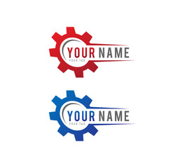 Vector Abstract Swoosh Logo Gear