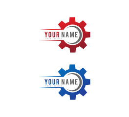 Vector Abstract Swoosh Logo Gear