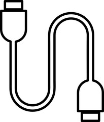 USB cable filled icon illustration- Vector on white background. 