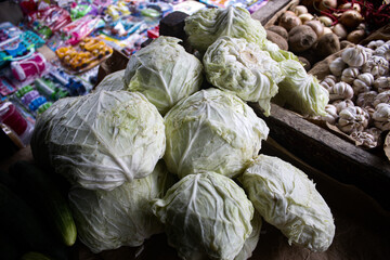 Fototapeta na wymiar piles of cabbage vegetables 