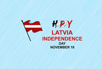 Happy Independence Day of Latvia. November 18, greeting card, banner and poster illustration with Latvia flag icon. - obrazy, fototapety, plakaty