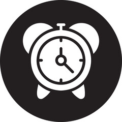 alarm clock glyph icon