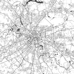 Fototapeta na wymiar Moscow Russia City Monochrome Black and White Minimalist Street Road Aesthetic Decoration Map
