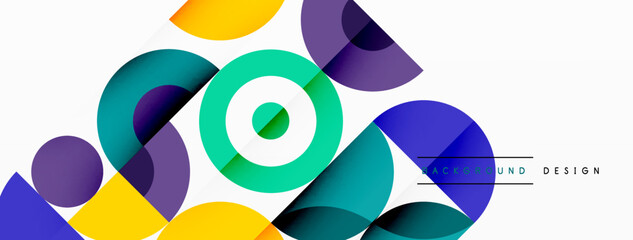 Colorful circle abstract background. Minimal geometric template for wallpaper, banner, presentation