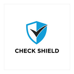 Shield with check mark, tick symbol. Secured, protection vector icon.
