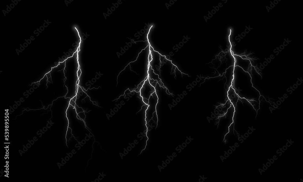 Wall mural set of thunder and thunder effects.