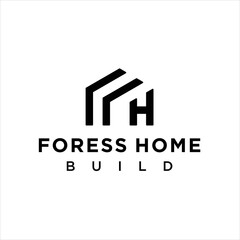 FH Letter for home build logo design inspiration