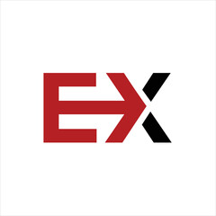 letter EX next express logo design