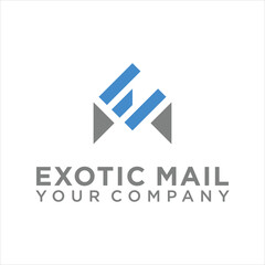 exotic mail With letter EM logo for your company