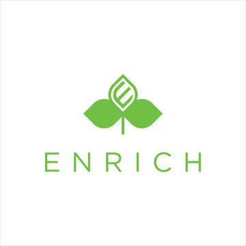 Enrich Nature Letter E Logo Design Ideas